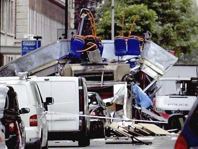 Top Of Bus Blown Off